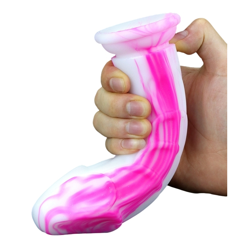 gode silicone meryl 18 x 5cm blanc rose 1