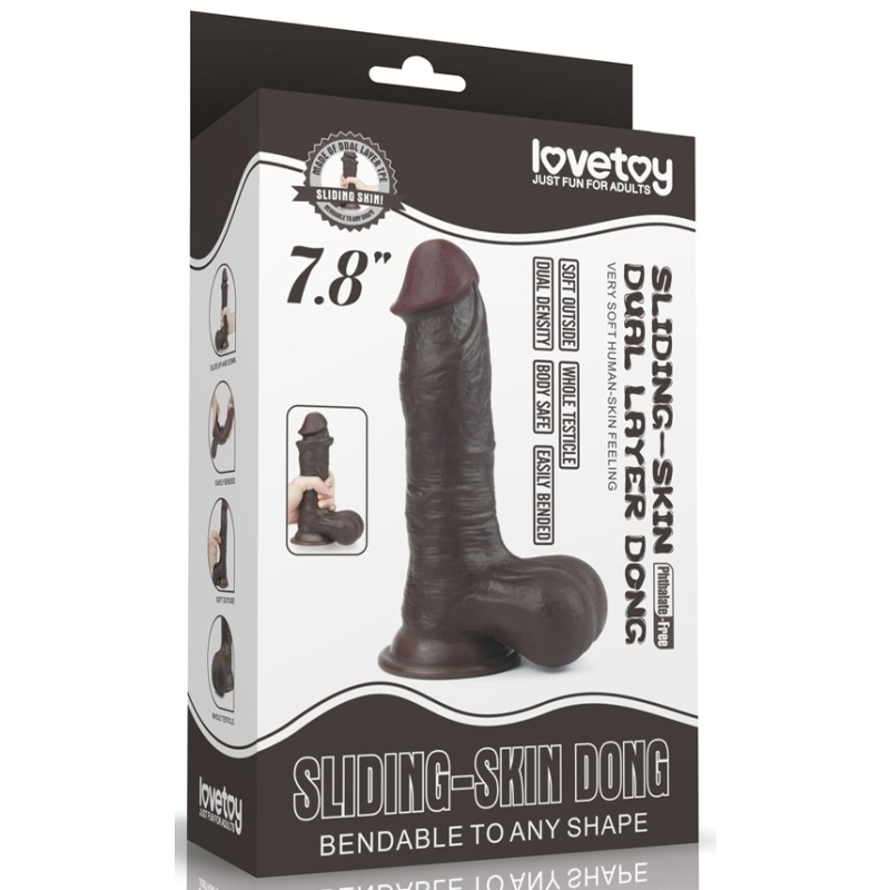 gode sliding skin 15 x 48 cm marron 1