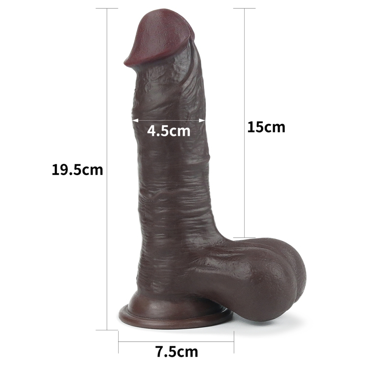 gode sliding skin 15 x 48 cm marron 16
