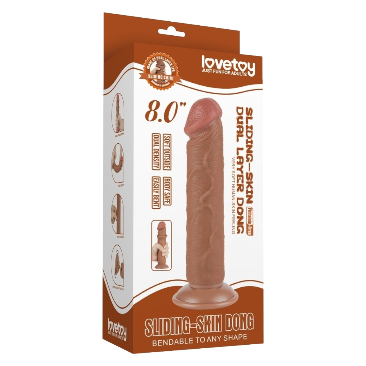 gode sliding skin 17 x 4cm marron 1