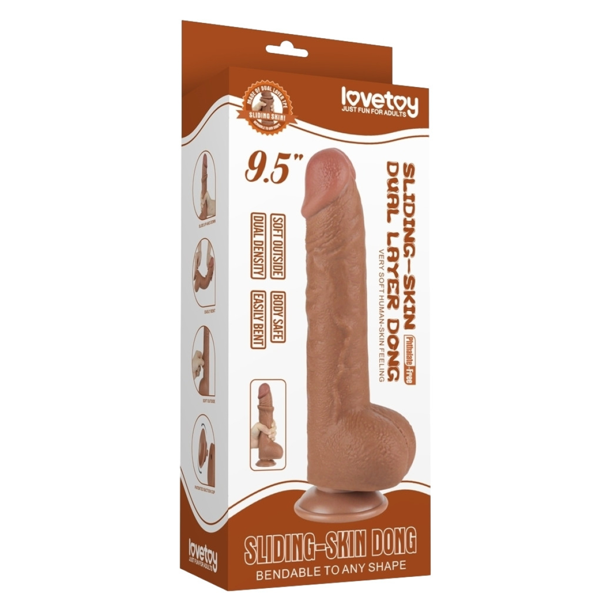 gode sliding skin 18 x 47cm marron 1