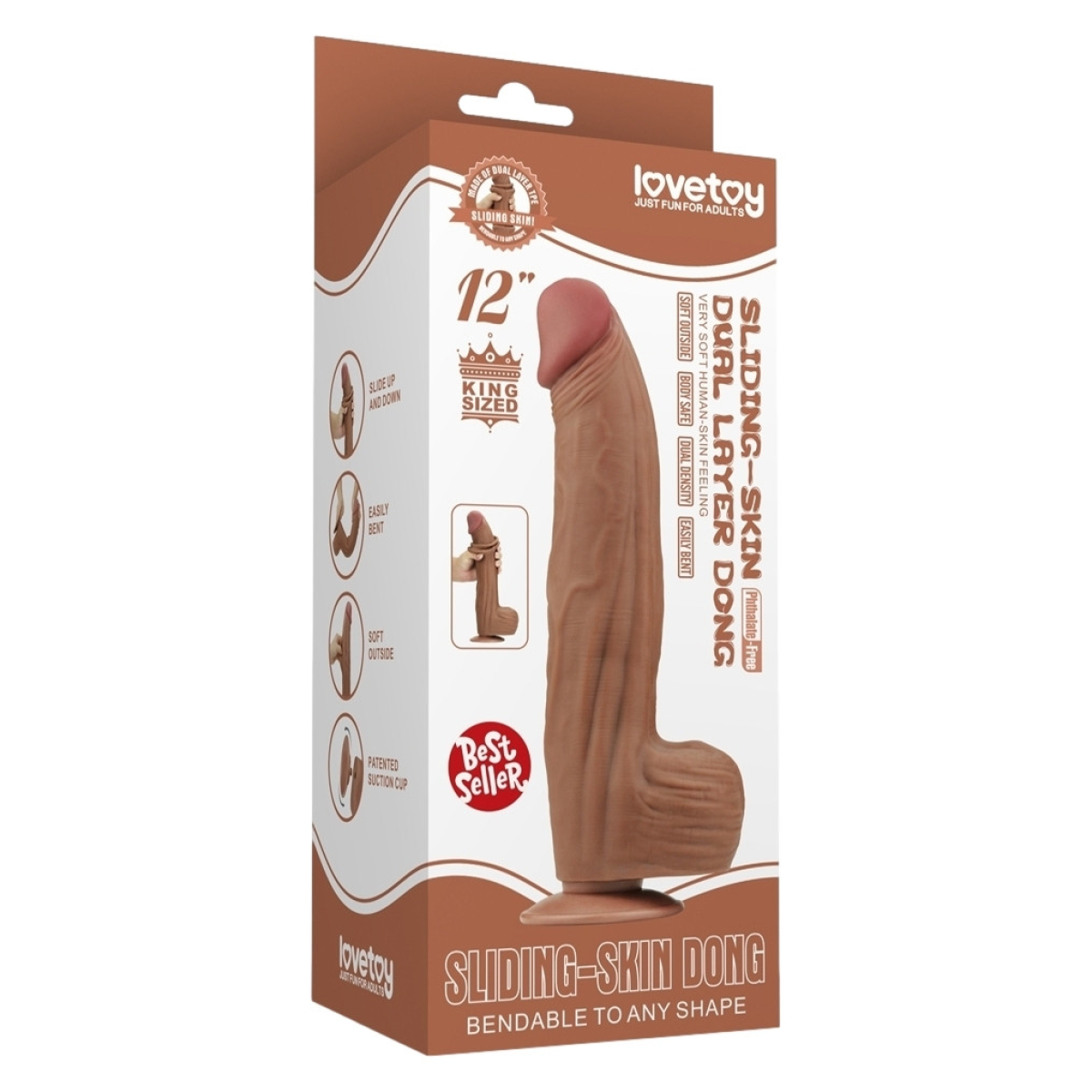 gode sliding skin 23 x 6cm marron 1