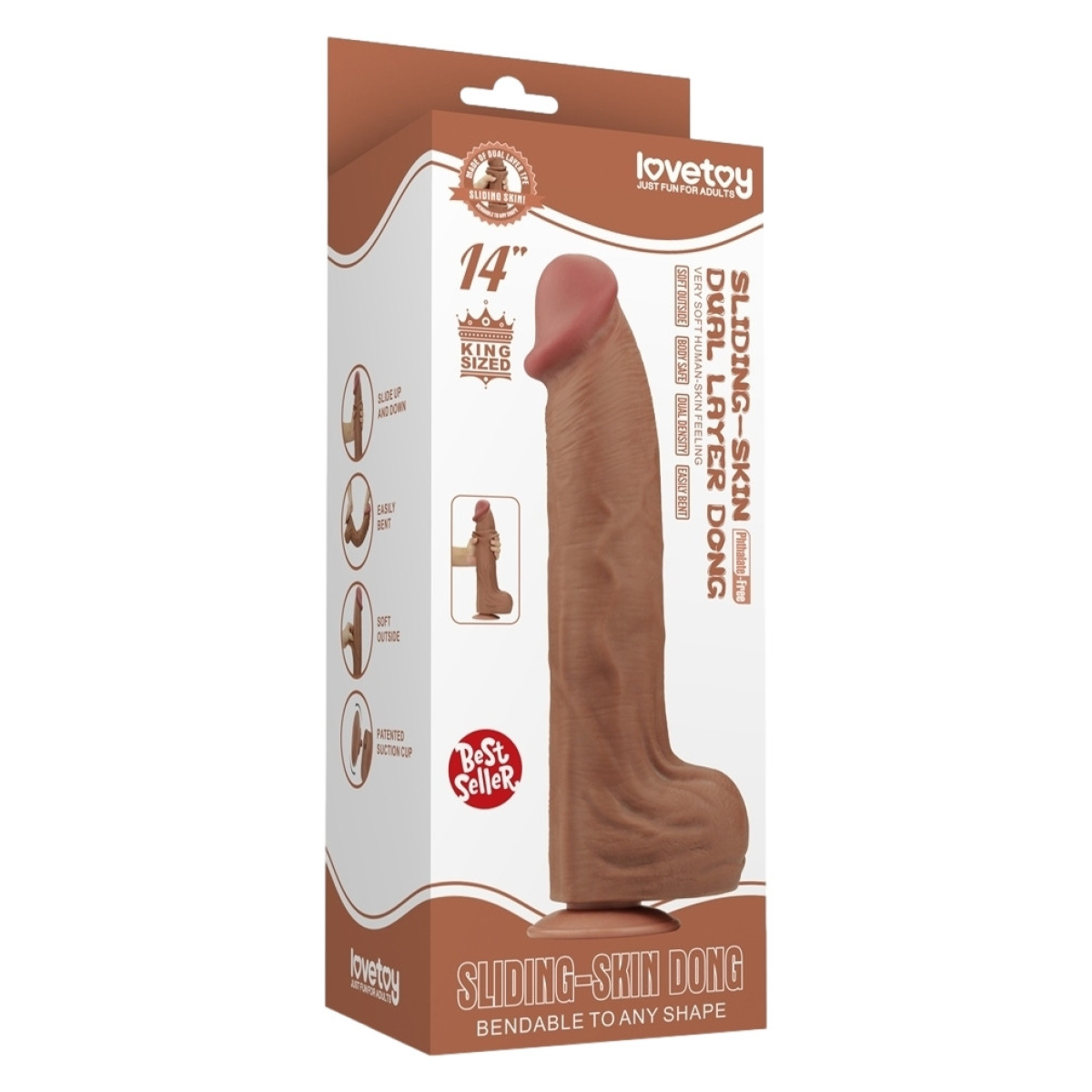 gode sliding skin 27 x 65cm marron 1