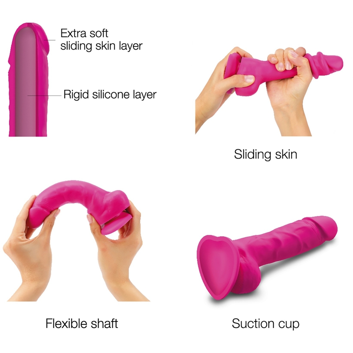 gode sliding skin strap on me l 145 x 4cm rose 4