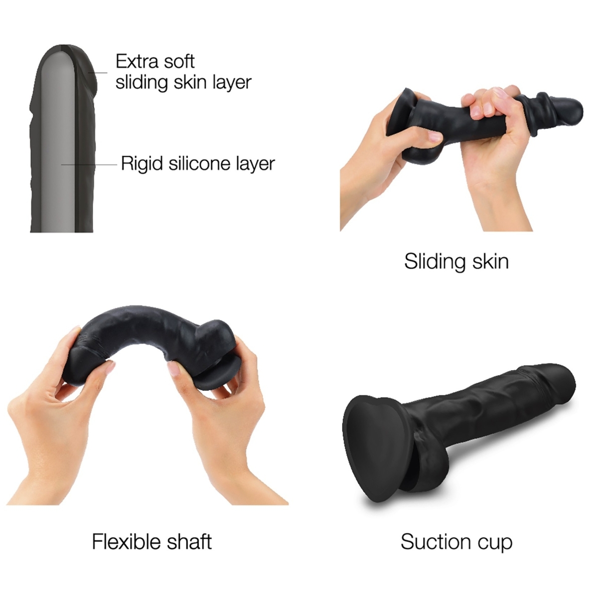 gode sliding skin strap on me xl 155 x 43cm noir 4