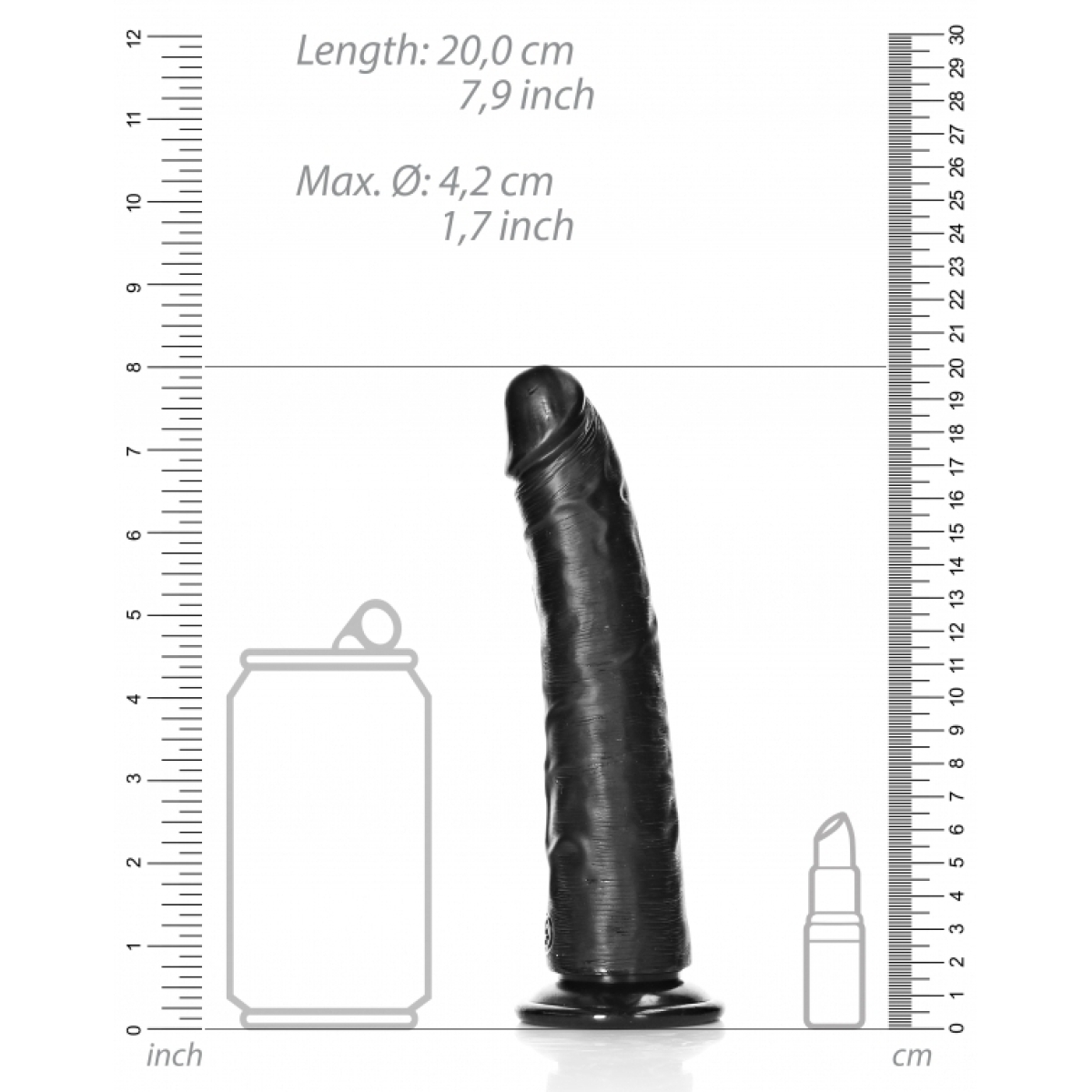 gode slim dildo 18 x 42cm noir 6