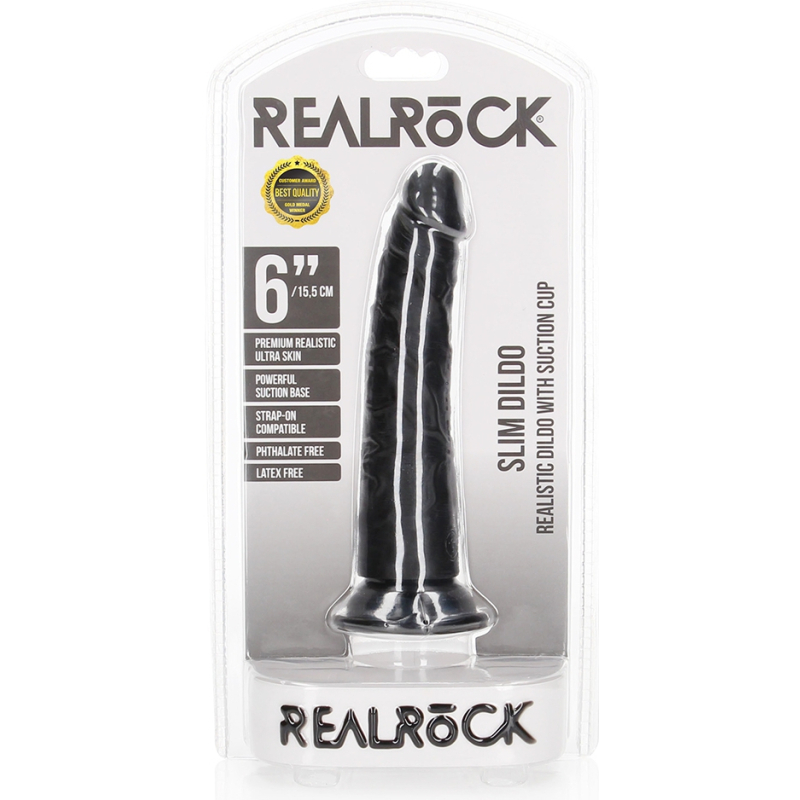 gode slim dildo realrock 155 x 38cm noir 1