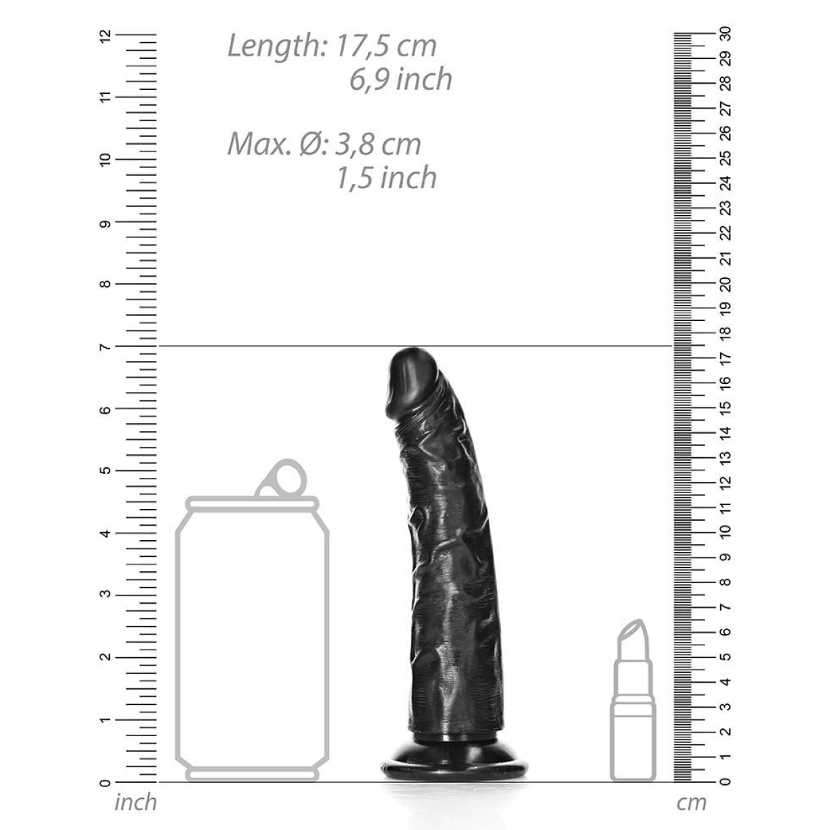 gode slim dildo realrock 155 x 38cm noir 5