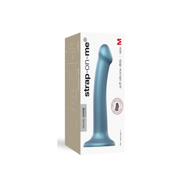 gode strap on me m 16 x 4 cm bleu metallic shine 1