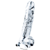 gode transparent avec bourses flawless 16 x 35 cm