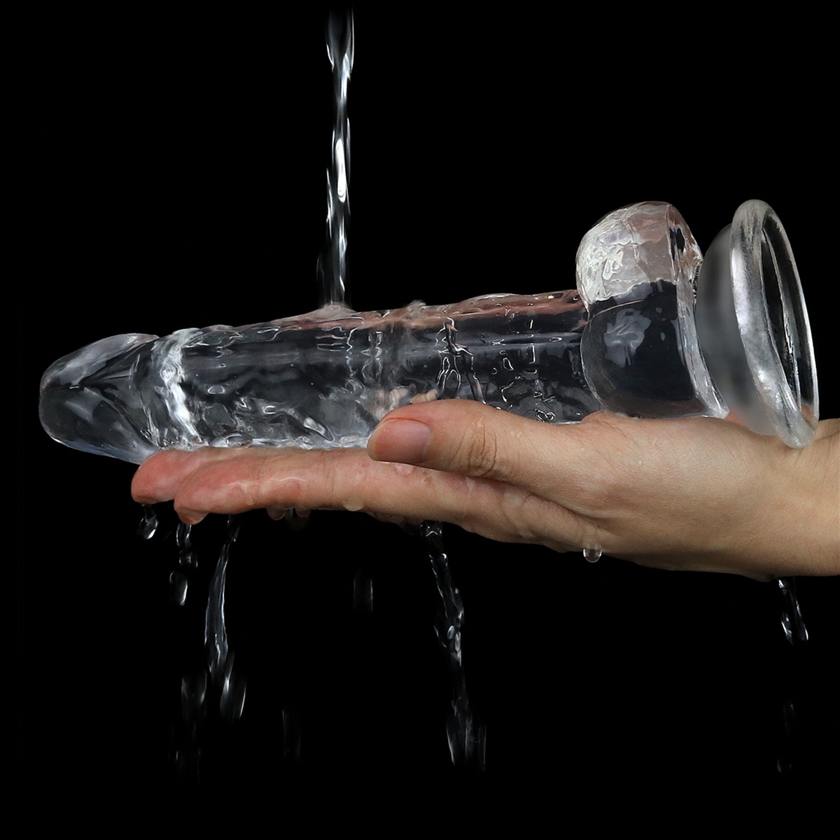 gode transparent avec bourses flawless 16 x 35 cm 3