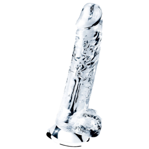 gode transparent avec bourses flawless 16 x 35 cm