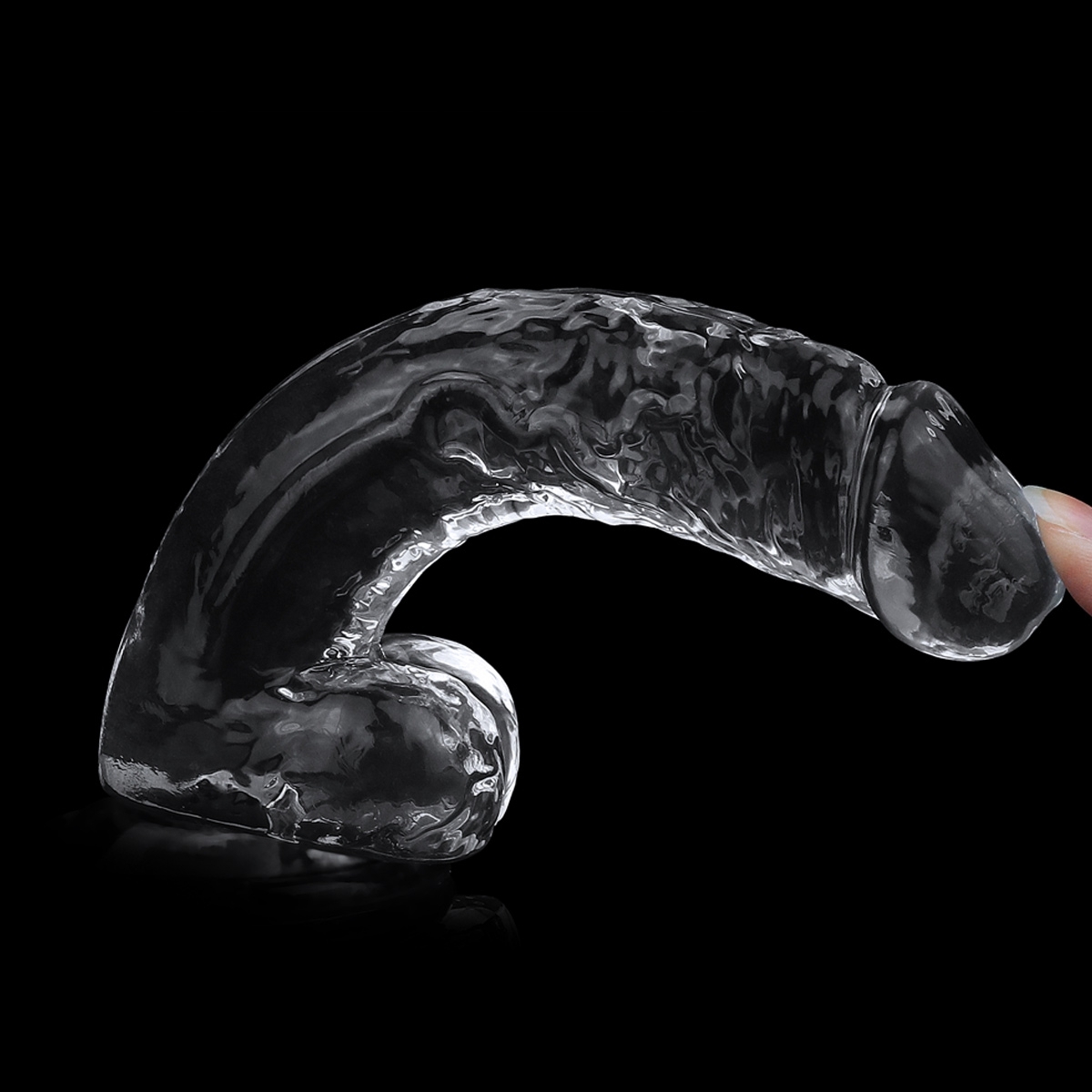 gode transparent avec bourses flawless 16 x 35 cm 4