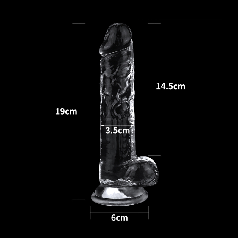 gode transparent avec bourses flawless 16 x 35 cm 5