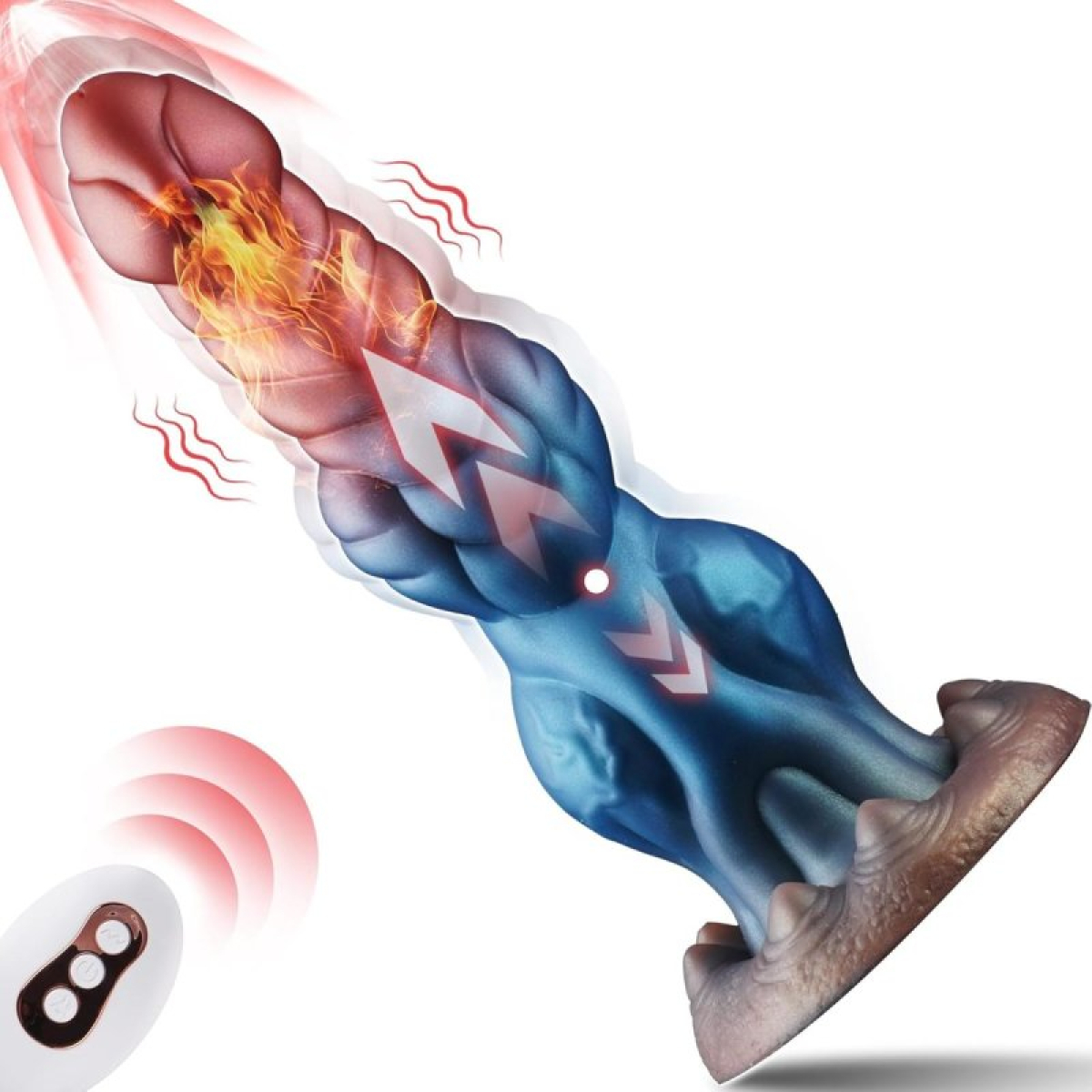 gode va et vient vibrant et chauffant drakolis 235 x 7cm