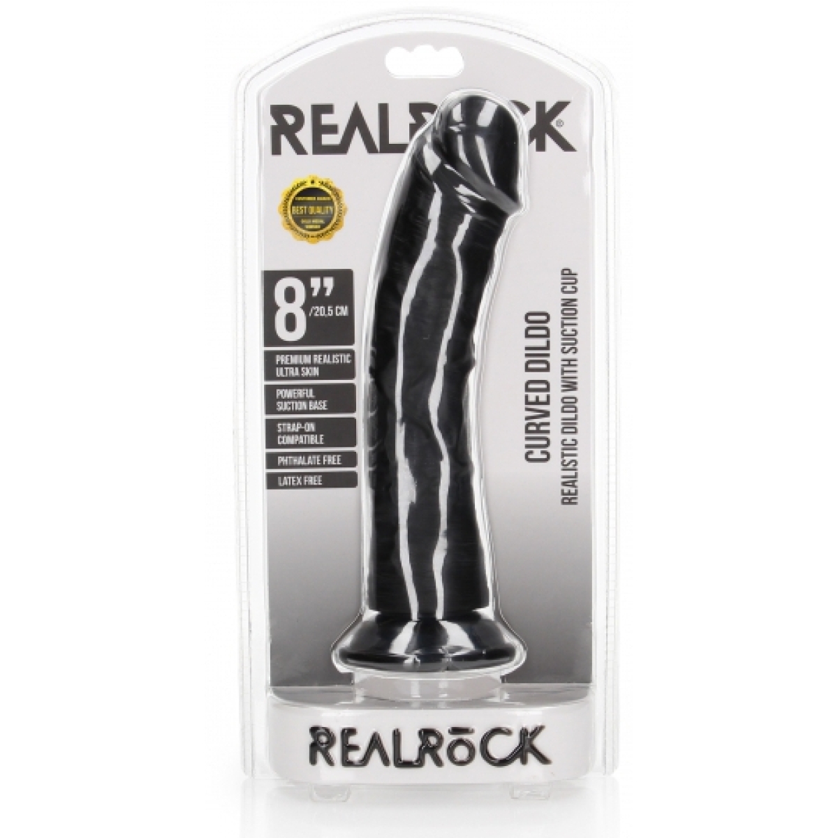 gode ventouse curved realrock 20 x 46cm noir 1