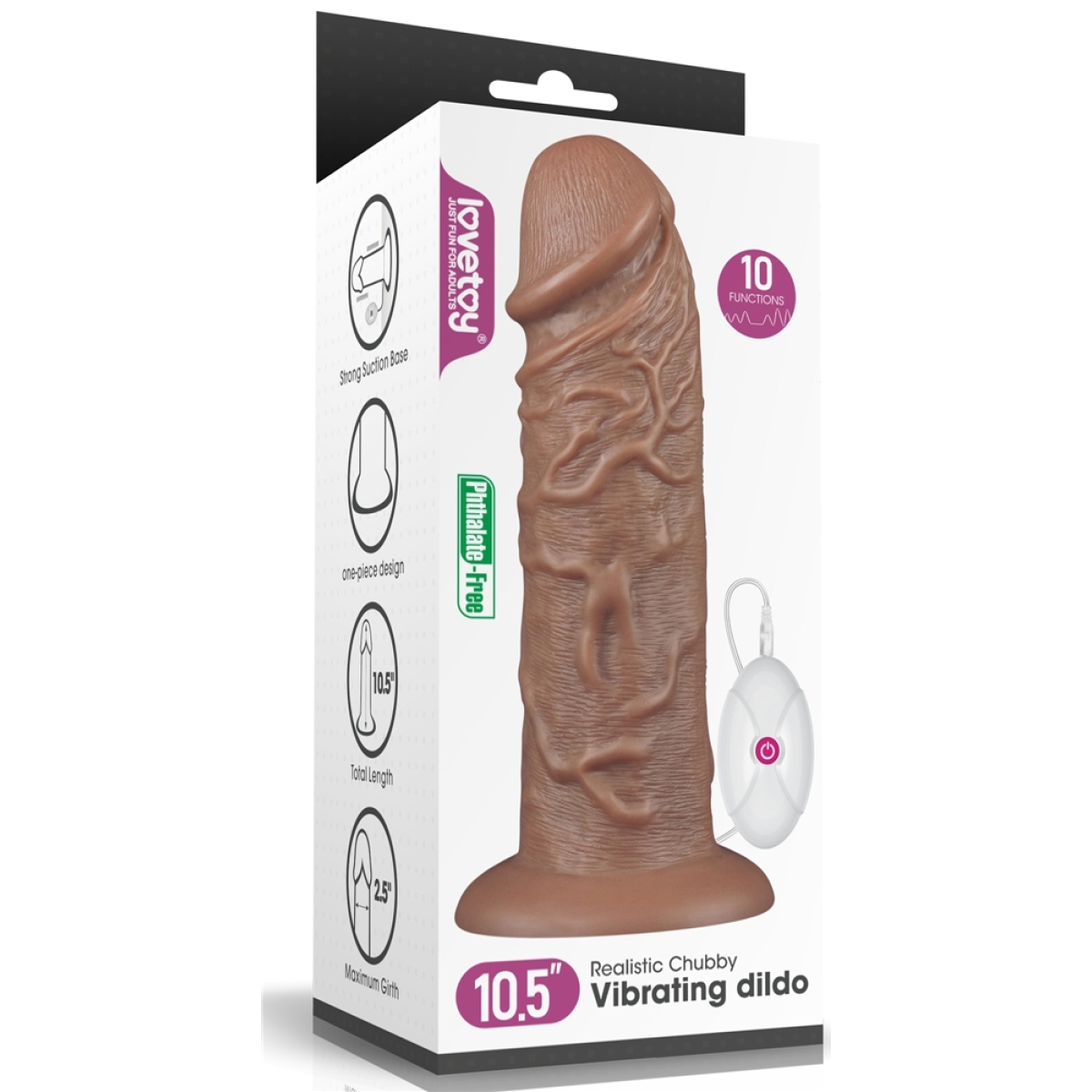gode vibrant chubby dildo 23 x 65 cm marron 1