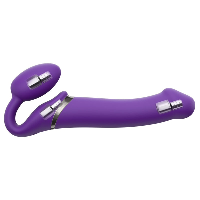 gode vibrant strap on 3 moteurs xl 16 x 45 cm violet scaled
