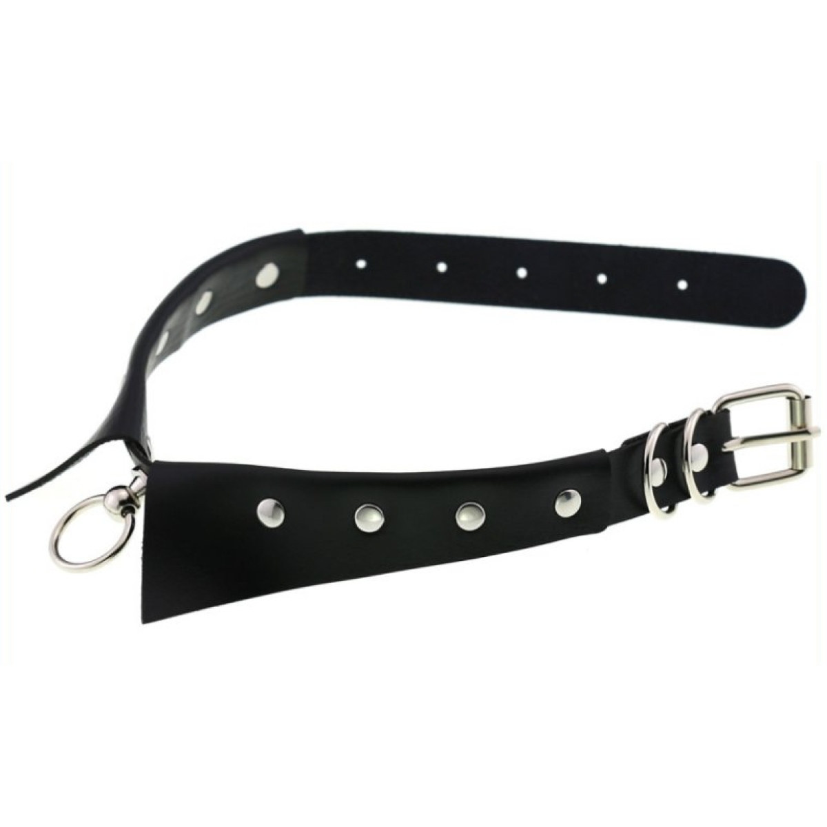 gothic leather collar choker black 1