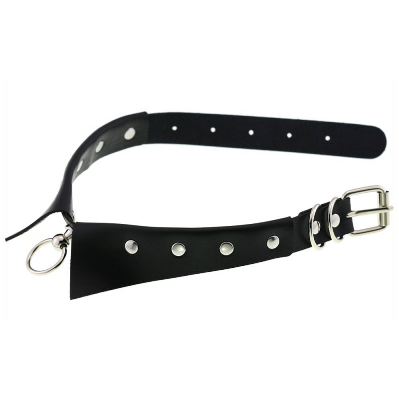 gothic leather collar choker black 1