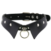 gothic leather collar choker black