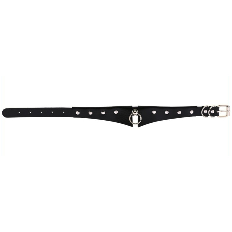 gothic leather collar choker black 2