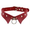 gothic leather collar choker red