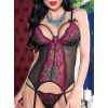guepiere dentelle rose