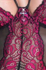 guepiere dentelle rose 4