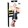 guepiere porte jarretelles vinyl basque band noir blanc 4