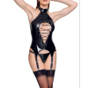 guepiere porte jarretelles vinyl basque rope noire 2