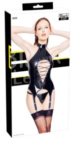 guepiere porte jarretelles vinyl basque rope noire 5