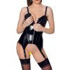 guepiere porte jarretelles vinyl basque zip noire 2