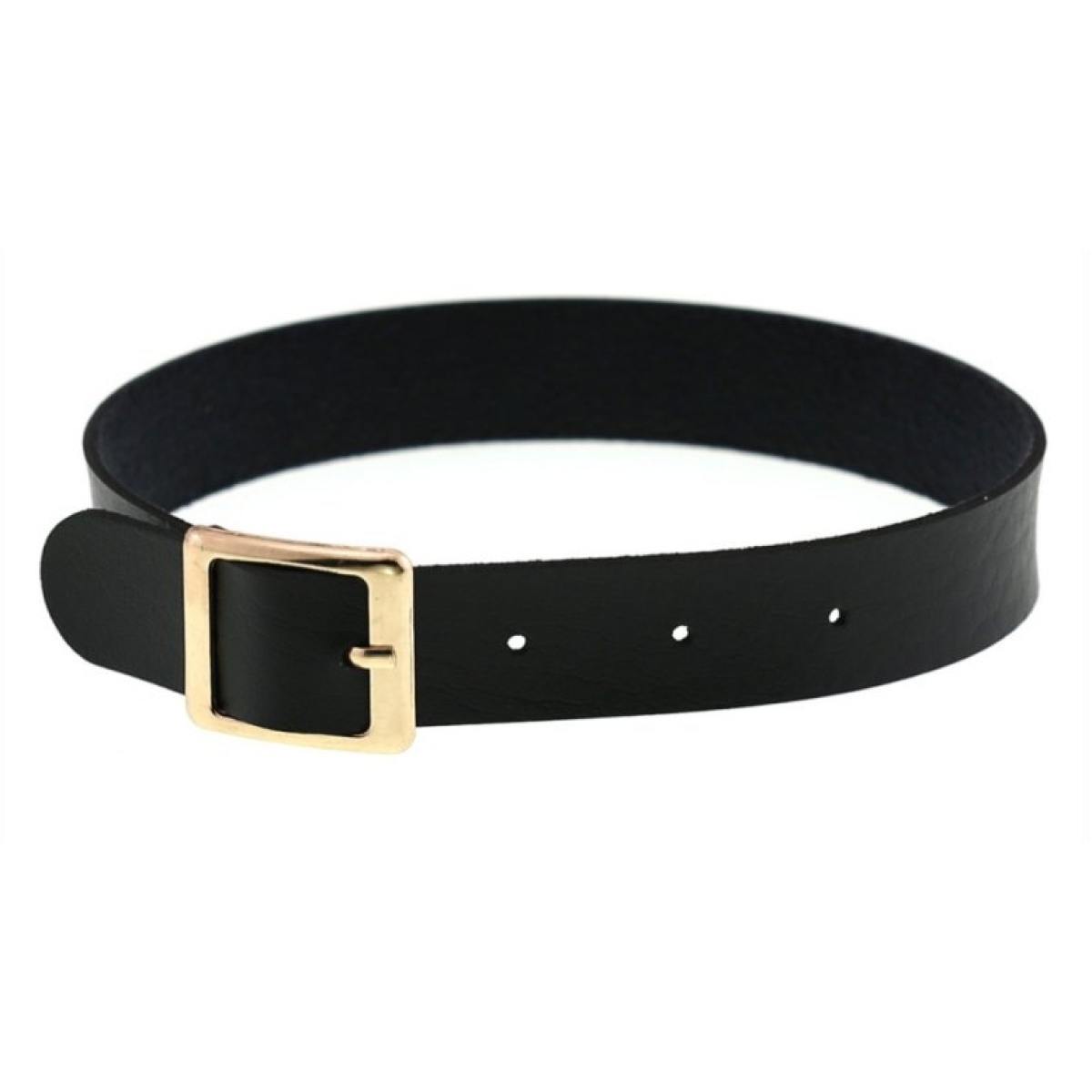 harajuku punk rock leather collar golden black 1