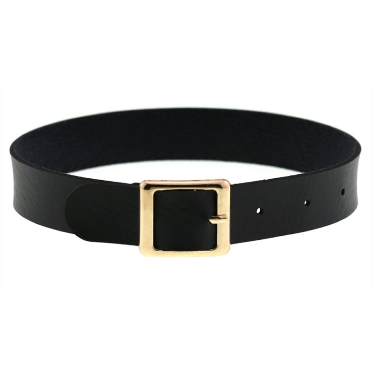 harajuku punk rock leather collar golden black 3