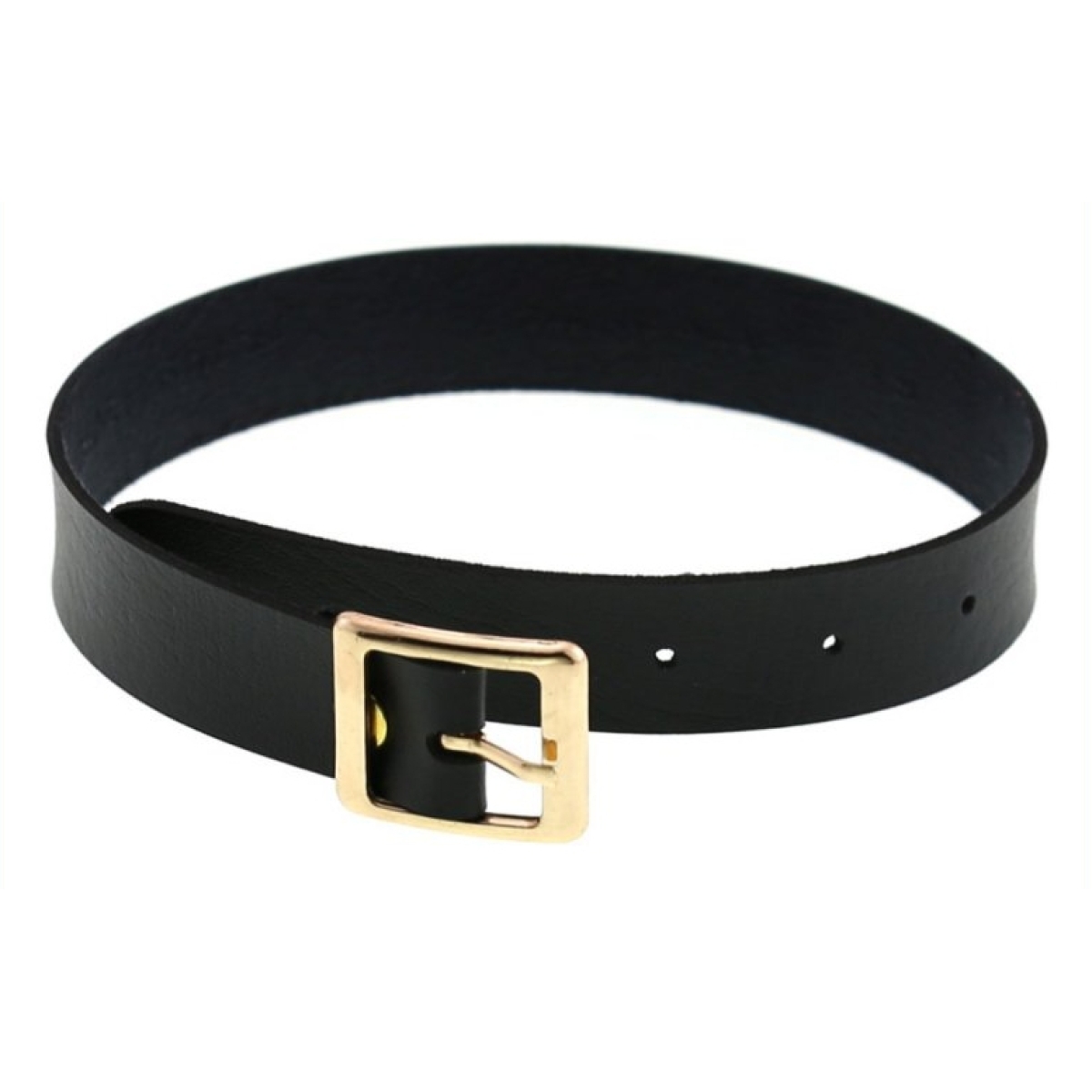 harajuku punk rock leather collar golden black 5