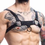 harnais avec anneaux party noir scaled