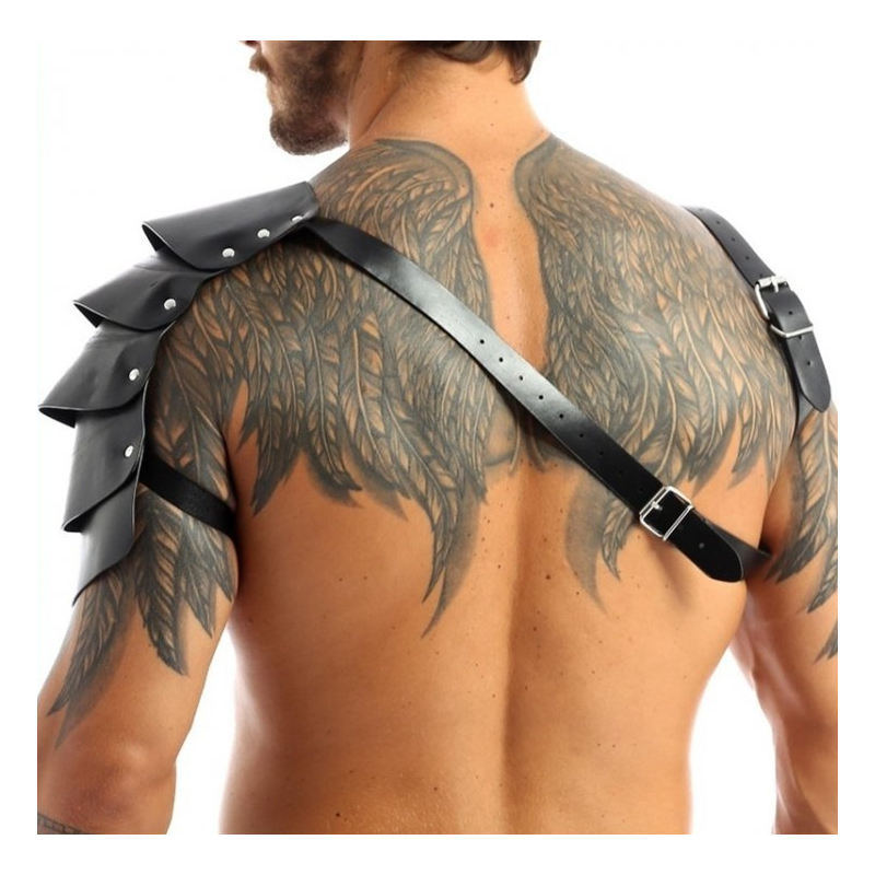 harnais avec epaule ecailles one armor simili noir 1