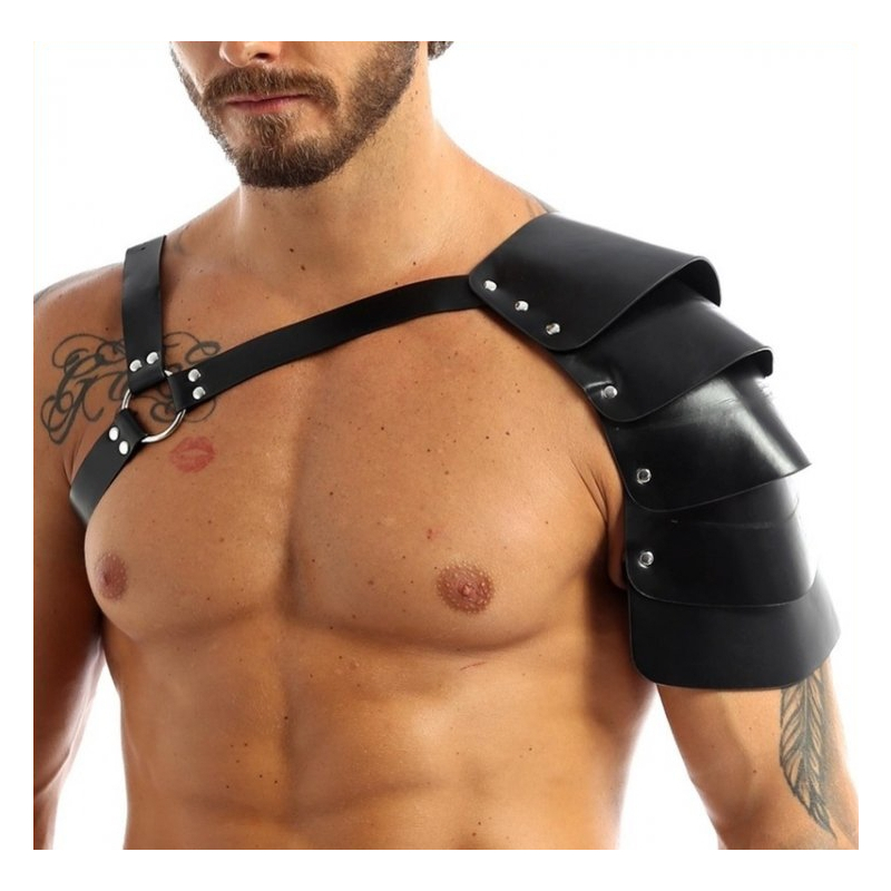 harnais avec epaule ecailles one armor simili noir 3