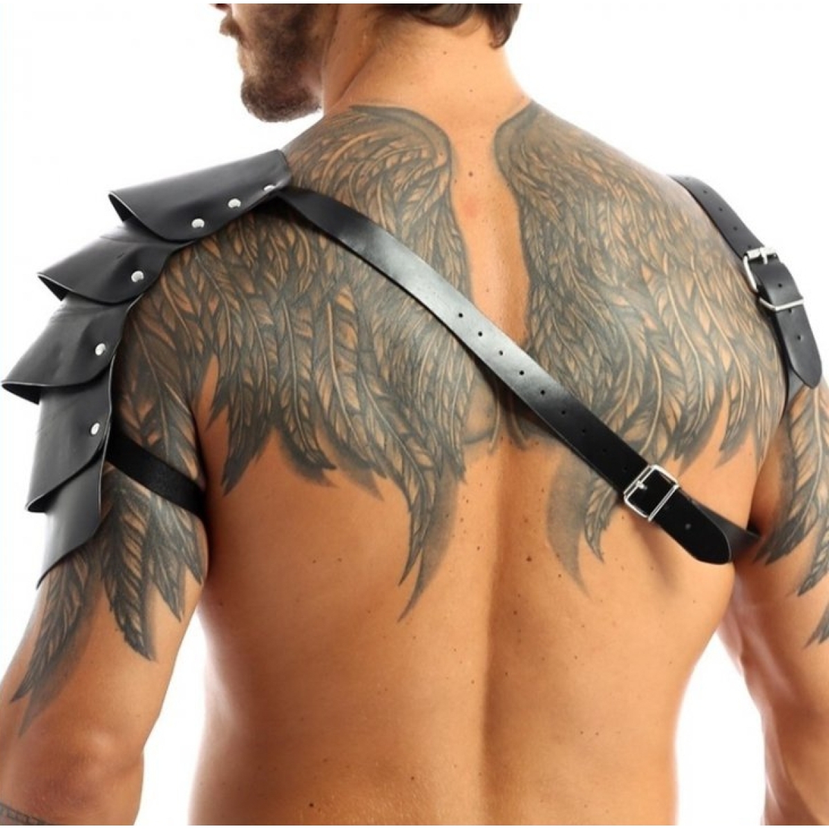 harnais avec epaule ecailles one armor simili noir 5