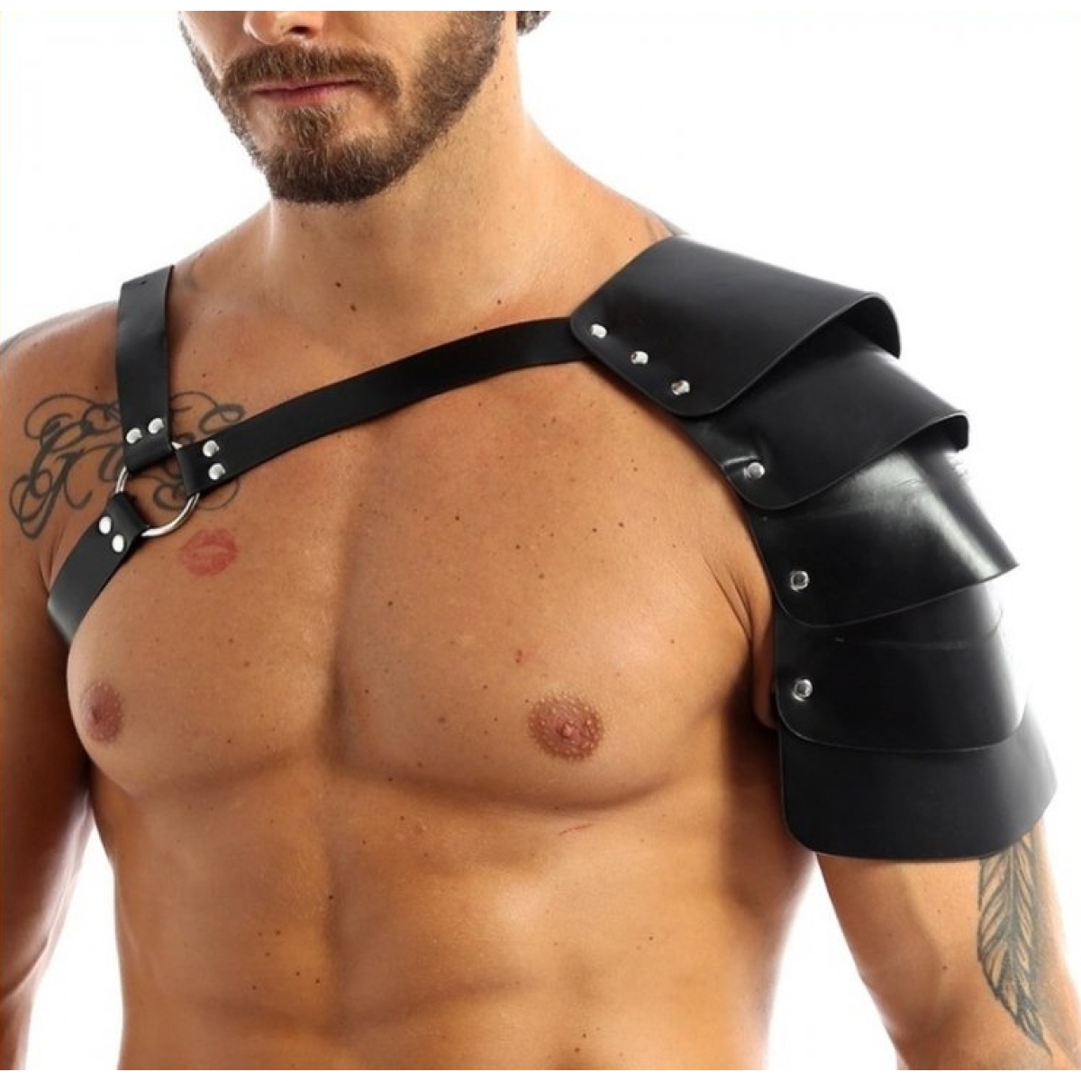 harnais avec epaule ecailles one armor simili noir 7