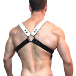 harnais bicolore avec anneau penien bikharness noir et blanc 1
