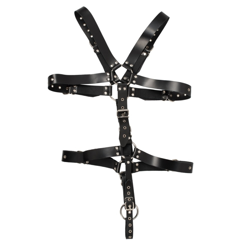 harnais complet en cuir avec anneau penien leathercock sl 3