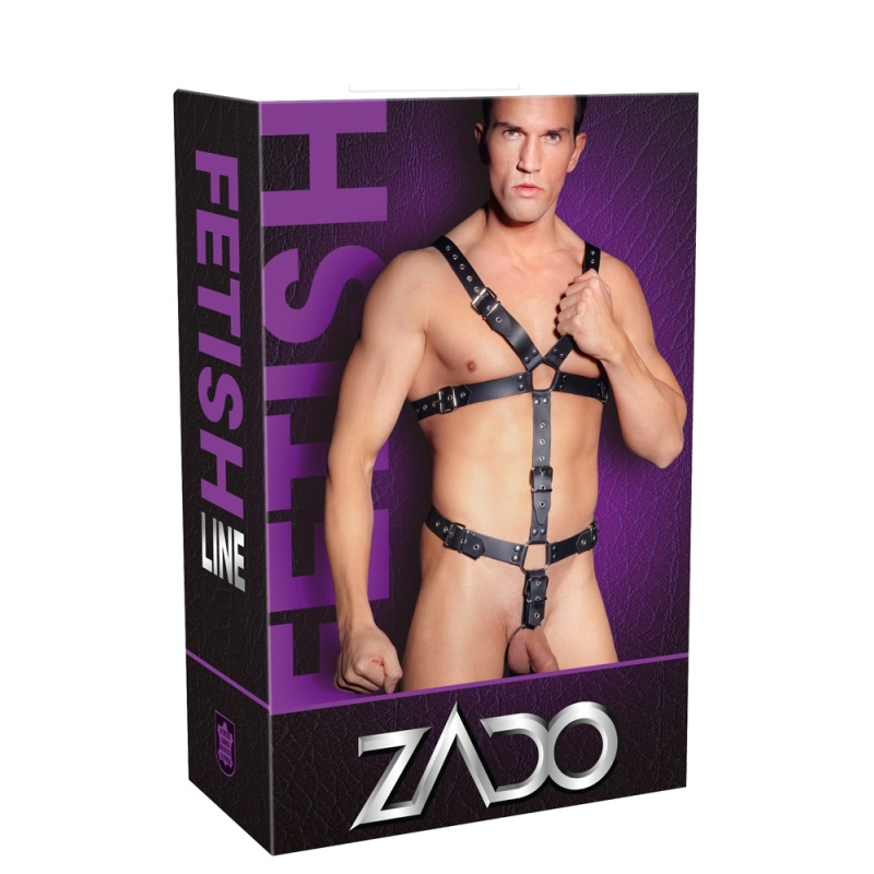 harnais complet en cuir avec anneau penien leathercock sl 5