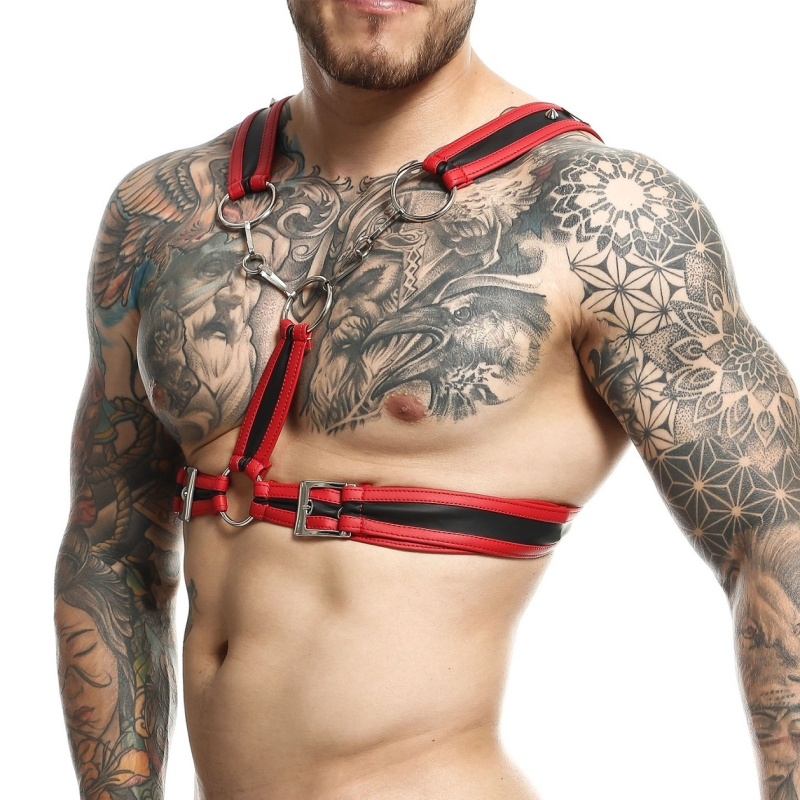 harnais cross chain dngeon noir rouge