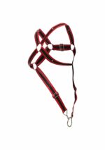 harnais cross cockring dngeon noir rouge 7