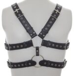 harnais double belt simili noir 1