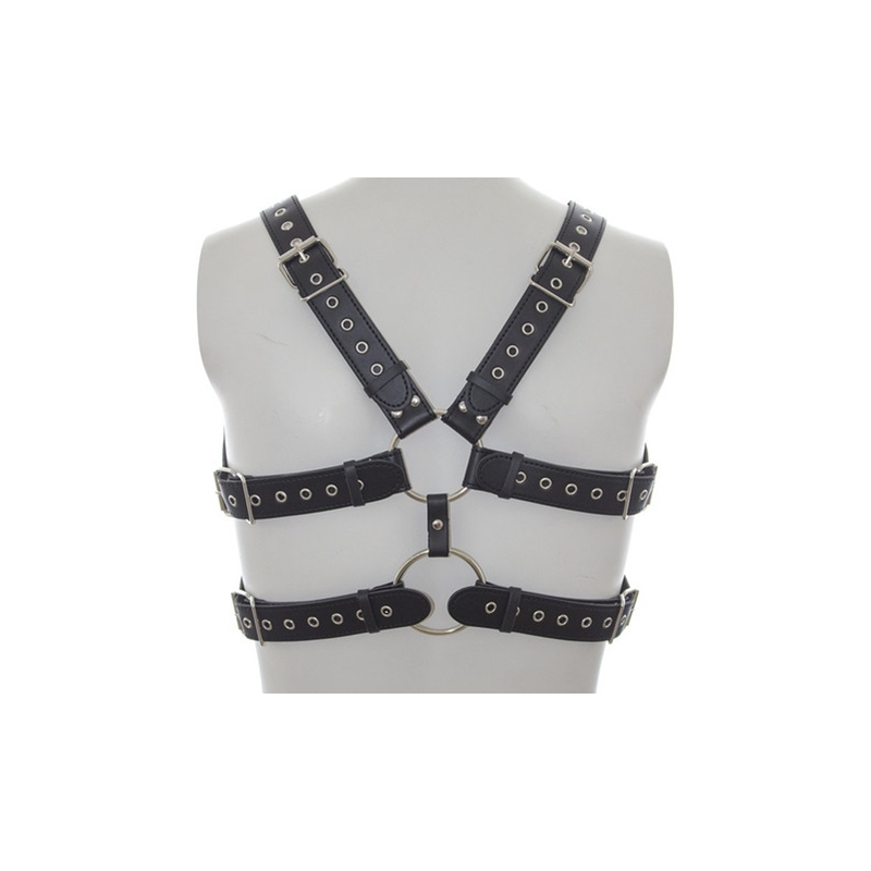 harnais double belt simili noir 1