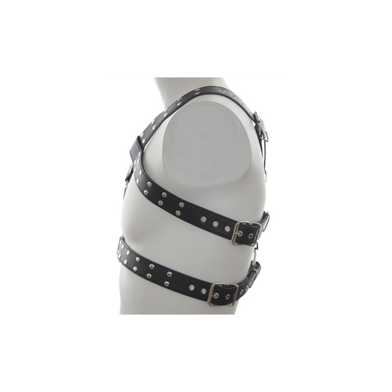 harnais double belt simili noir 3