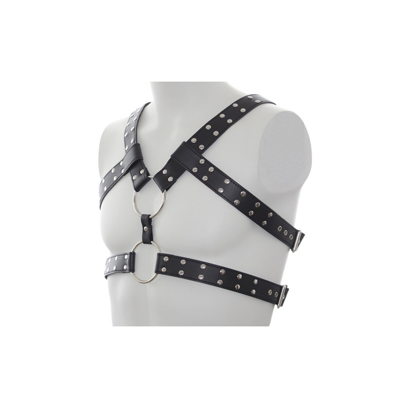 harnais double belt simili noir